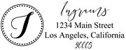Solid Line and Dot Border Letter I Monogram Stamp Sample